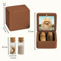 Personalised Wooden Dog Memorial Keepsake Box with 2 Glass Vials for Ashes & Fur Storage - Persnalised with Photo, Name & Dates