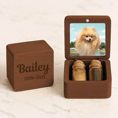Personalised Wooden Dog Memorial Keepsake Box...