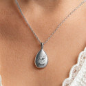 Personalised Dog Memorial Teardrop Urn Necklace – Engraved Pet Picture-to-drawing Ashes Keepsake with Name