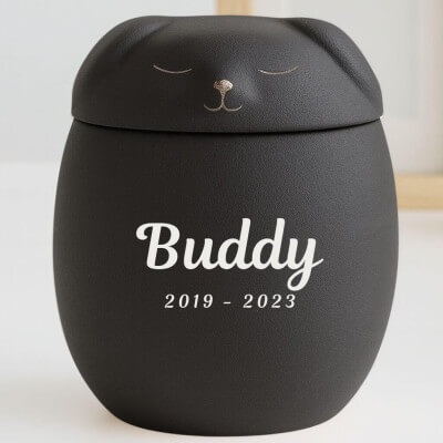 Personalised Ceramic Dog Urn with Sleeping Pet...