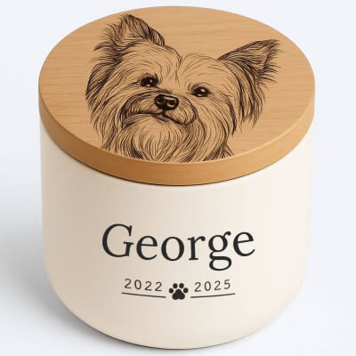 Personalised Ceramic Dog Urn with Engraved...