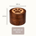 Personalised Wooden Dog Urn with Infinity Paw Heart – Engraved Pet Memorial Urn with Name & Dates