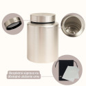 Personalizovaná valcovitá urna pre psa z nehrdzavejúcej ocele s odkazom, menom, dátumami a motívom psíka s anjelskými krídlami