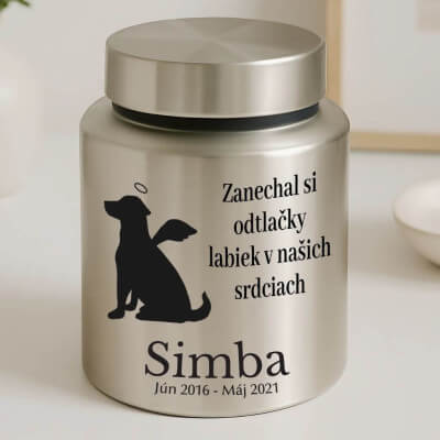 Personalizovaná valcovitá urna pre psa z...