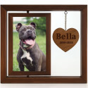 Personalised Wooden Dog Memorial Photo Frame – 360° Rotating Engraved Pet Tribute with Name & Dates